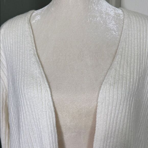 Banana Republic Factory Elegant Cream Open-Front Cardigan Sweater - Picture 8 of 14